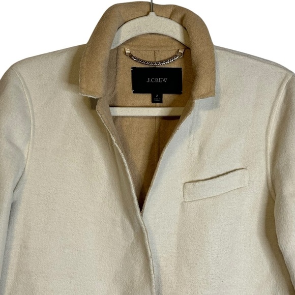 J Crew Leighton Blazer Double Faced Wool Cream Sand One Button Size 2 #BJ930 - Picture 3 of 13